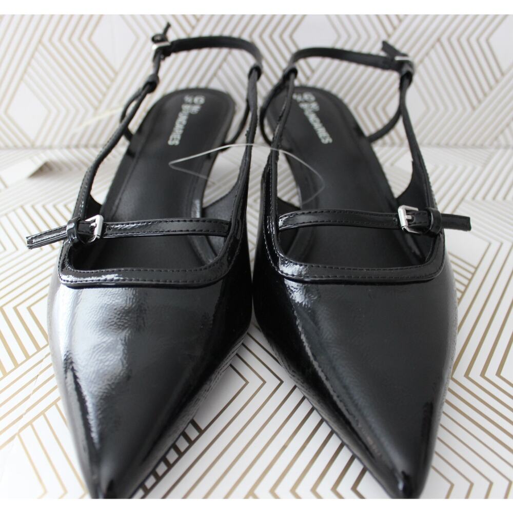 No Boundaries Womens Kitten Heel Slingbacks Black Size 9.5 New - Picture 2 of 8